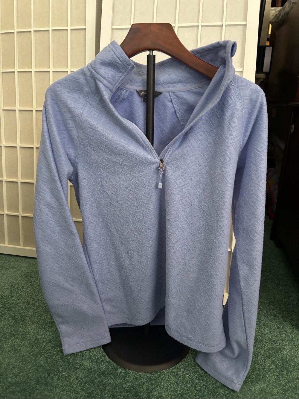 Eddie Bauer‎ Quarter Zip Fleece Pullover XS Periwinkle EUC